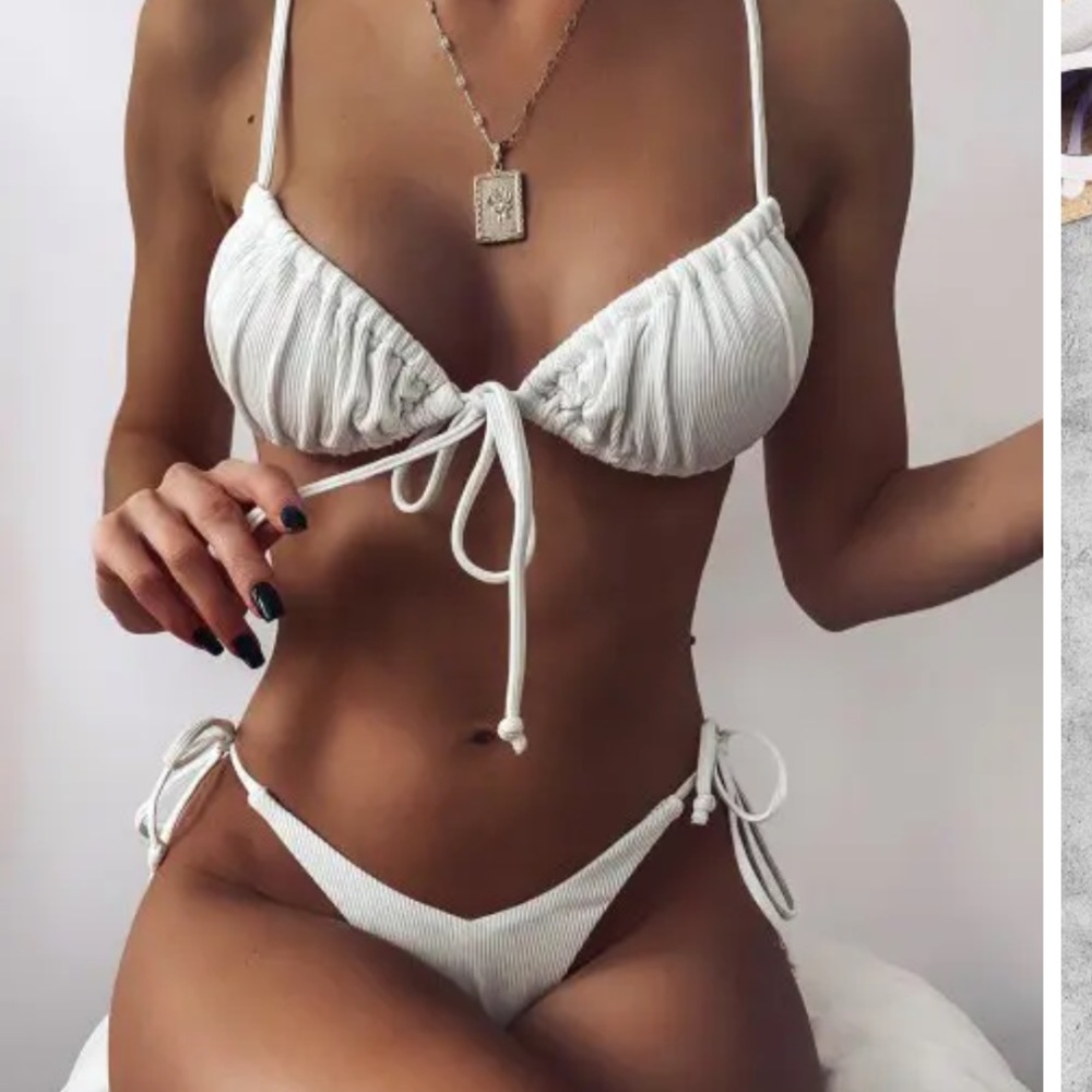 Two piece bikini set - white size M